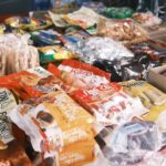 Assorted packaged ultra-processed snacks