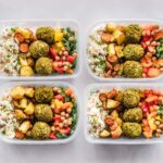 Healthy protein-rich meal with vegetables on a plate